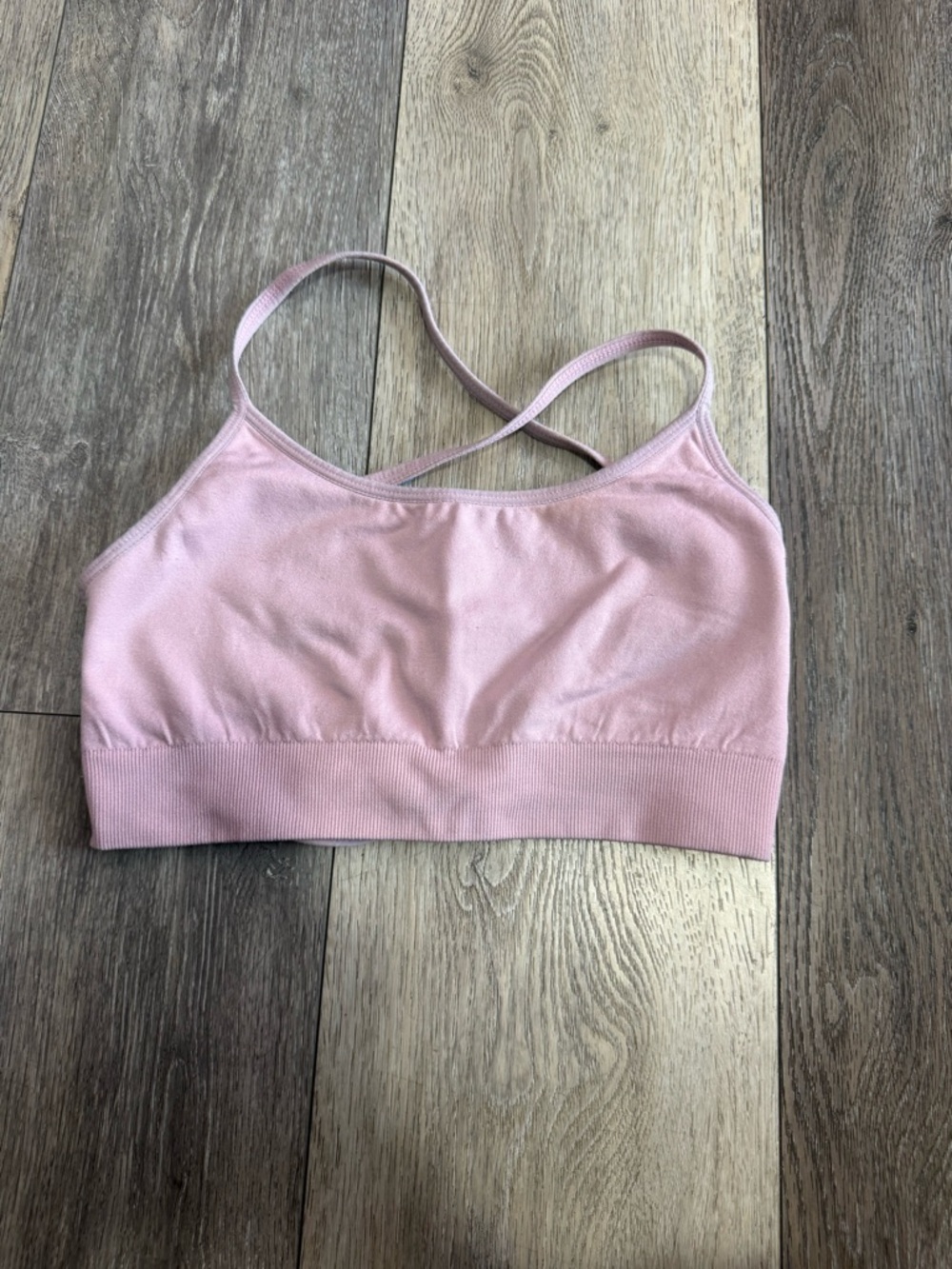 Seamless Pink Bralette with Cross-Back Straps